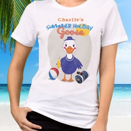 夏の休日 シリー・グース かわいいキャラクター Tシャツ