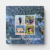 夏の休暇が波打つ水の海湖の石 フォトプラーク (正面)