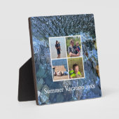 夏の休暇が波打つ水の海湖の石 フォトプラーク (正面)