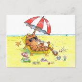 夏の休暇ねこ ポストカード (正面)