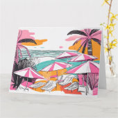 夏の休暇 ビッグ フォールディング グリーティング カード (黄色い花)