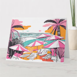 夏の休暇 ビッグ フォールディング グリーティング カード