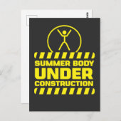 夏の体下の建築おもしろいフィットネスエクスカス ポストカード (正面/裏面)