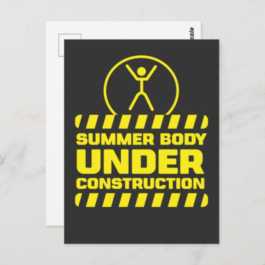 夏の体下の建築おもしろいフィットネスエクスカス ポストカード (正面/裏面)