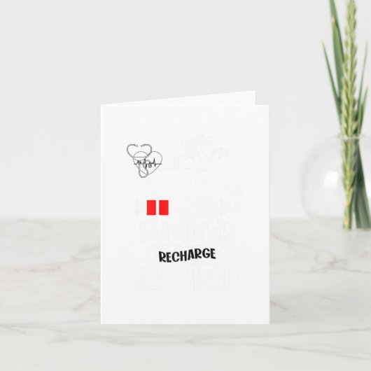 夏の充電必要 面白い学校看護師 夏 カード (正面)