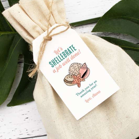 夏の先生感謝シーシェルサンキュー ギフトタグ