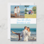 夏の写真コラージュ・セーブ・ザ・デートカード 招待状 (正面)