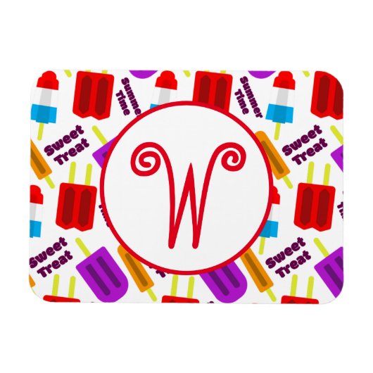 夏の冷凍ジュースバー モノグラム マグネット (横)