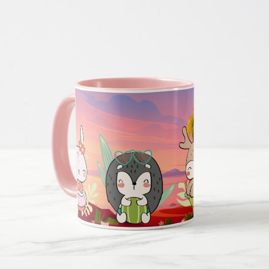 夏の動物 マグカップ (正面左)
