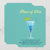夏の卒業パーティー招待状 - ターコイズ 招待状 (正面/裏面)