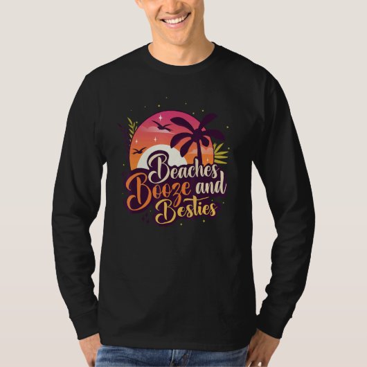夏の友達とのビーチ、酒、ベストies旅行 tシャツ (正面)