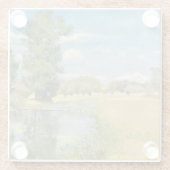 夏の収穫風景を川で抜ける ガラスコースター (裏面)