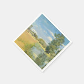 夏の収穫風景を川で抜ける スタンダードカクテルナプキン (角)