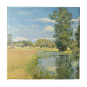 夏の収穫風景を川で抜ける タイル (正面)