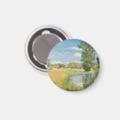 夏の収穫風景を川で抜ける マグネット (正面/裏面)