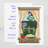 夏の台所の窓からの眺め 招待状 (正面/裏面)