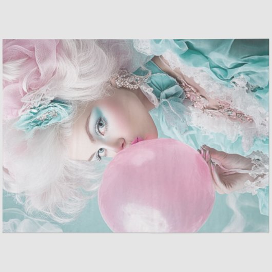 夏の吹暑い日にデコパージュの泡 薄葉紙 (正面)