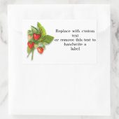 夏の味、新鮮なイチゴ 長方形シール (バッグ)