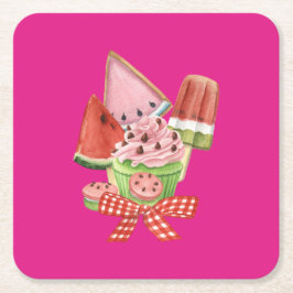 夏の喜び スクエアペーパーコースター