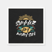 夏の喜び – 暖かい太陽と幸福の引用文 スタンダードカクテルナプキン (正面)