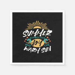 夏の喜び – 暖かい太陽と幸福の引用文 スタンダードカクテルナプキン