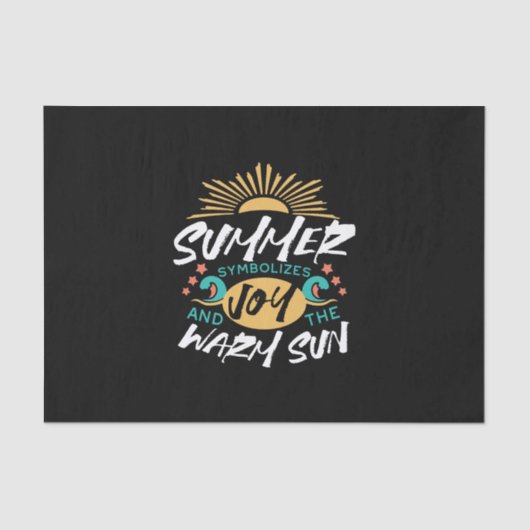 夏の喜び – 暖かい太陽と幸福の引用文 薄葉紙 (正面)