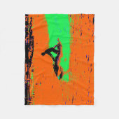 夏の噴射 – ジェットスキーおもしろい フリースブランケット (正面)