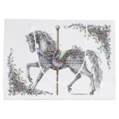 夏の回転木馬の馬のスケッチのギフトバッグ ラージペーパーバッグ (裏面)