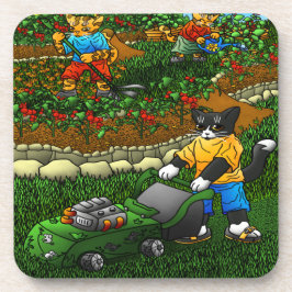 夏の園芸猫 コースター