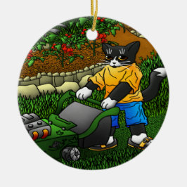 夏の園芸猫 セラミックオーナメント