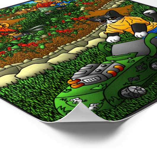 夏の園芸猫 ポスター (角)