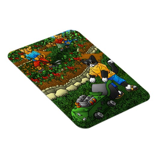 夏の園芸猫 マグネット (右側)