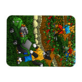 夏の園芸猫 マグネット (横)