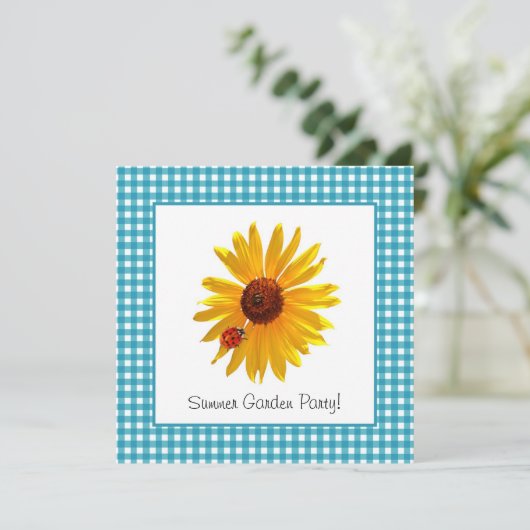 夏の園遊会のヒマワリのピクニック 招待状 (スタンド正面)