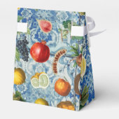 夏の地中海のフルーツ青モザイク赤ちゃんシャワー フェイバーボックス (裏面サイド)