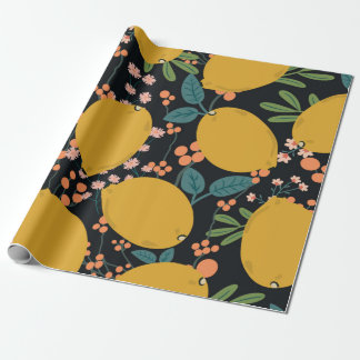 夏の夏の果物の継ぎ目のない模様。シトラストレ ラッピングペーパー