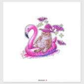 夏の夏の間おもしろいに不気味プールに乗る猫 シール (シート)