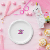 夏の夏の間おもしろいに不気味プールに乗る猫 ペーパープレート (パーティー)