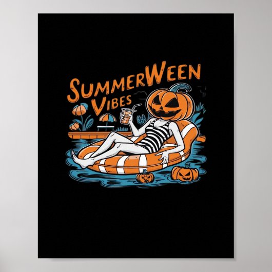 夏の夏の間の不気味雰囲気、ハロウィーンの贈り物 ポスター (正面)