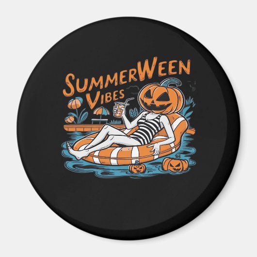 夏の夏の間の不気味雰囲気、ハロウィーンの贈り物 マグネット (正面)