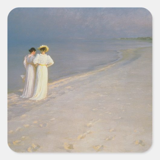 夏の夕べオンザスケーゲンサザンビーチ スクエアシール (正面)