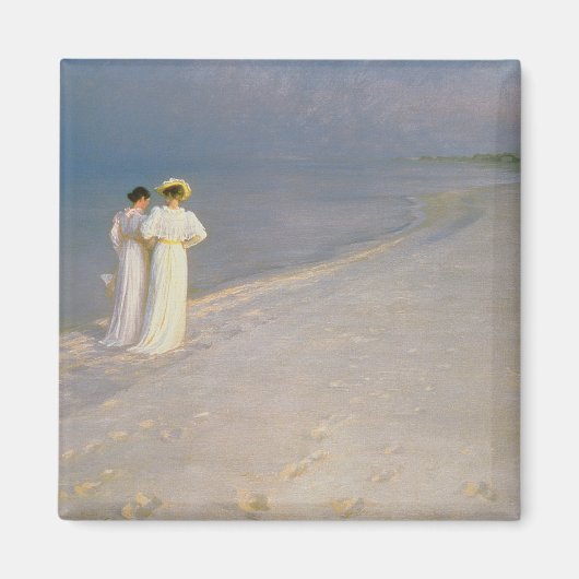 夏の夕べオンザスケーゲンサザンビーチ マグネット (正面)