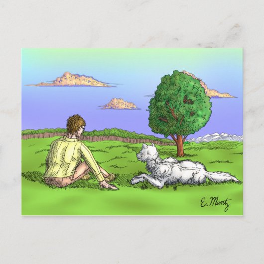 夏の夕べ、太陽の背後 ポストカード (正面)