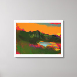 夏の夕日のトロピカルシーン キャンバスプリント