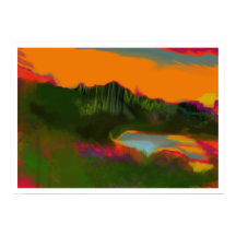夏の夕日の抽象芸術風景