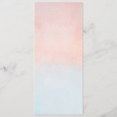 夏の夕日の水の色結婚のディナーメニュー メニュー (裏面)