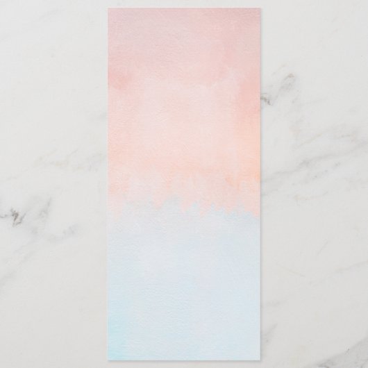 夏の夕日の水の色結婚のディナーメニュー メニュー (裏面)