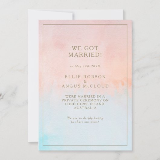 夏の夕日の水彩開発のお知らせ 招待状 (正面)