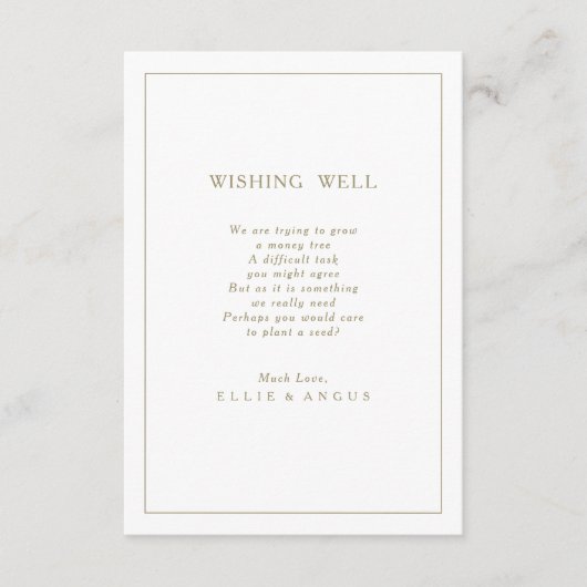 夏の夕日の水色結婚の願い井戸カード エンクロージャーカード (正面)