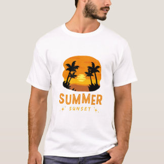夏の夕日グラフィックTシャツ Tシャツ